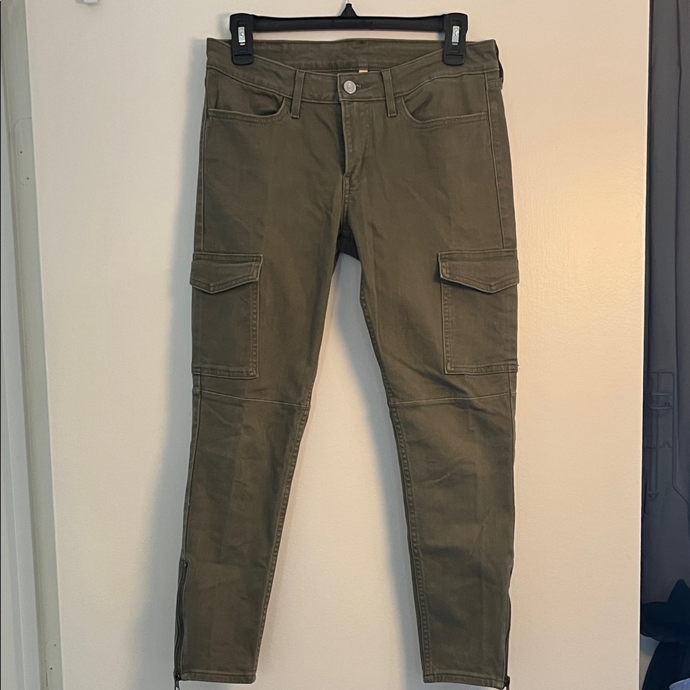 Women's Olive Skinny Cargo Jeans